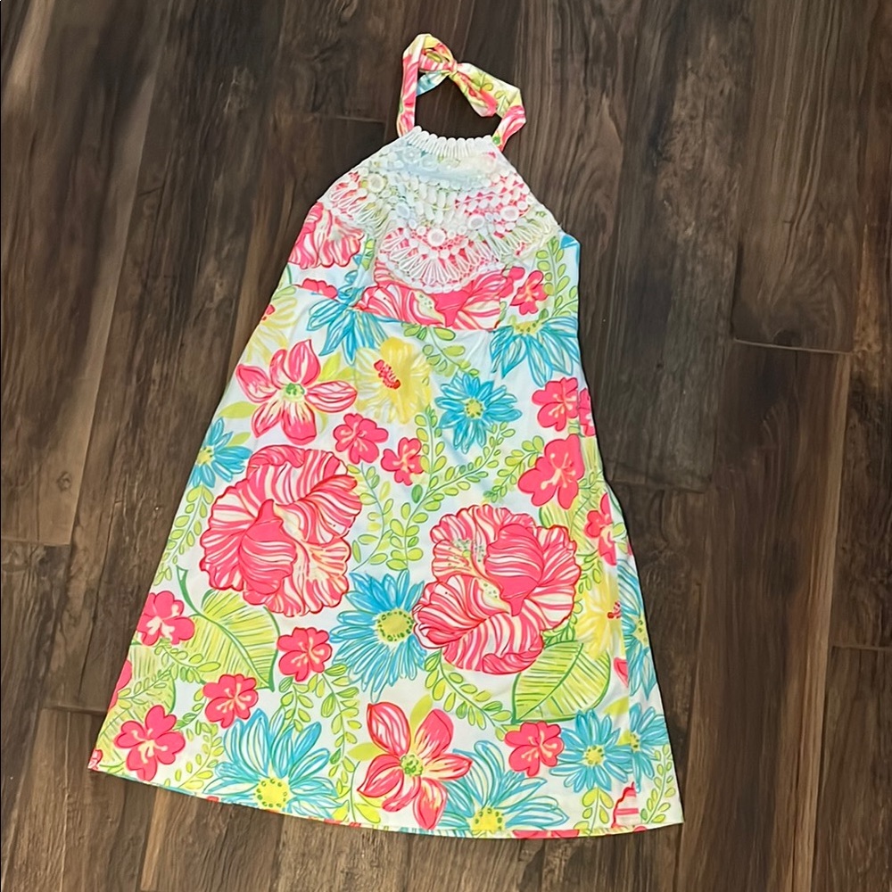 Lilly Pulitzer Pink and Blue Halter Sundress